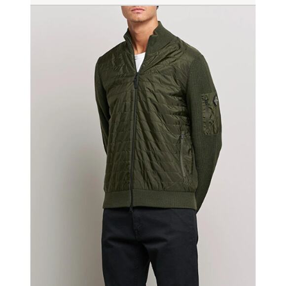 NWT J.Lindeberg Men's Beck Knitted Hybrid Jacket Forest Green, Small, 450$ - Picture 1 of 7
